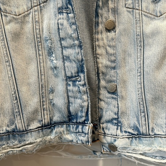 Hudson Jeans Distressed Light Wash Slouchy Denim Jean Jacket 100% Cotton Medium - Picture 4 of 9